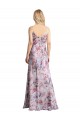 Outlet Stretch Satin & Floral Sleeveless A-Line Evening Dress UK