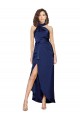 Outlet Silky Satin Sapphire Sleeveless A-Line Evening Dresses UK