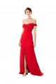 Outlet Stretch Crepe Red Sleeveless A-Line Maxi Evening Dress UK