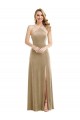 Outlet Stretch Velvet Champagne Sleeveless A-Line Open Back Maxi Evening Dress UK