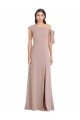 Outlet Stretch Crepe Dusty Pink Sleeveless A-Line Evening Dress UK