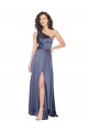 Outlet Silky Satin Dusk Sleeveless A-Line Evening Dress UK