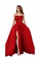 Outlet Spandex & Lace Red Sleeveless A-Line Open Back Semi Formal Evening Dress UK