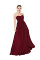 Outlet Soft Chiffon Burgundy Sleeveless Sweetheart Evening Dress UK