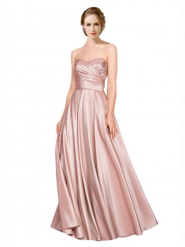 Outlet Stretch Satin Sleeveless A-Line Low Back Wedding Party Dress UK