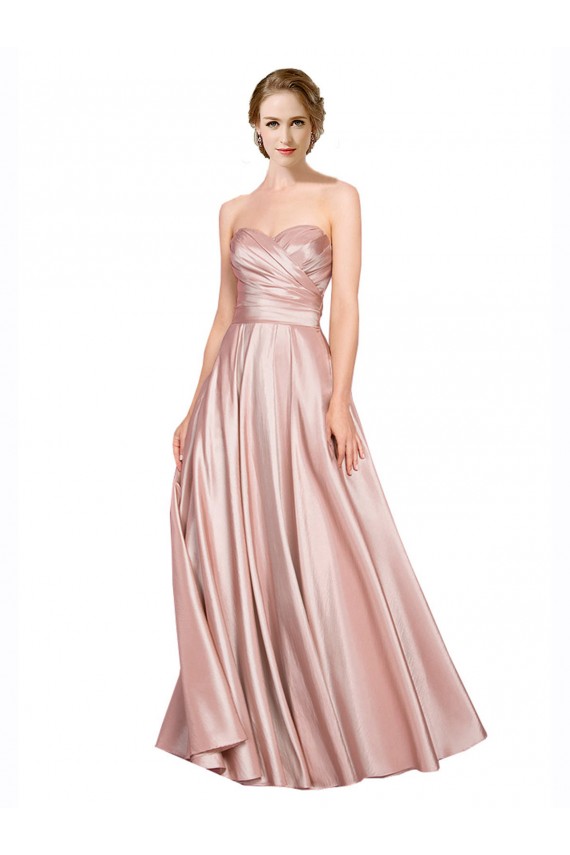 Outlet Stretch Satin Sleeveless A-Line Low Back Wedding Party Dress UK