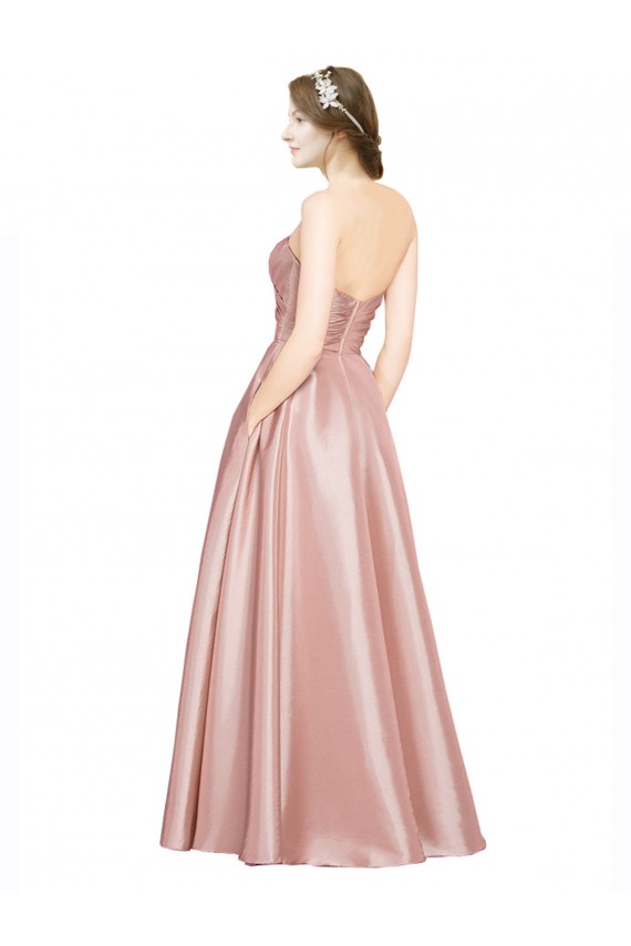 Outlet Stretch Satin Sleeveless A-Line Low Back Wedding Party Dress UK