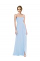 Outlet Soft Chiffon Light Sky Blue Sleeveless A-Line Evening Maxi Dress UK