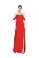 Outlet Stretch Crepe Red Sleeveless A-Line Evening Dress UK