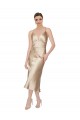 Outlet Silky Satin Sleeveless A-Line Evening Dress UK