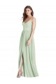 Outlet Soft Chiffon Sage Sleeveless A-Line Open Back Maxi Evening Dress UK