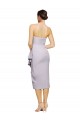 Outlet Stretch Crepe Arctic Lilac Sleeveless Sheath Low Back Evening Dress UK