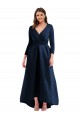 Outlet Spandex Dark Navy Long Sleeves Ball Dress Plus Size Evening Dress UK