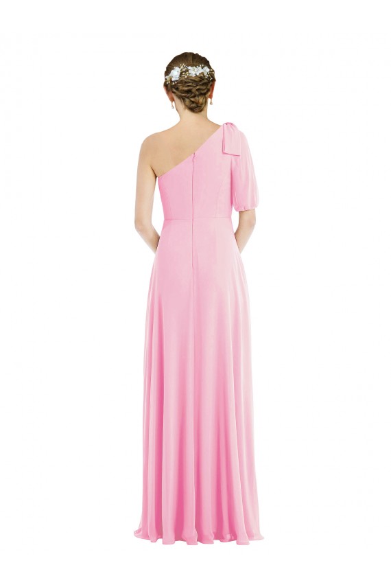 Outlet Soft Chiffon Barely Pink Sleeveless Trumpet Maxi Evening Dress UK