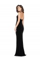 Outlet Stretch Velvet Black Sleeveless Sheath Low Back Semi Formal Evening Dress UK
