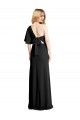 Outlet Stretch Crepe Black Flutter Sleeves Sheath Evening Dress UK