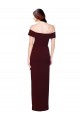 Outlet Stretch Crepe Burgundy Gold Sleeveless Mermaid Low Back Evening Dress UK