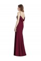 Outlet Stretch Crepe Burgundy Gold Sleeveless Open Back Semi Formal Evening Dress UK