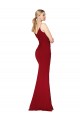 Outlet Stretch Crepe Burgundy Sleeveless Mermaid V-Back Sexy Evening Dress UK