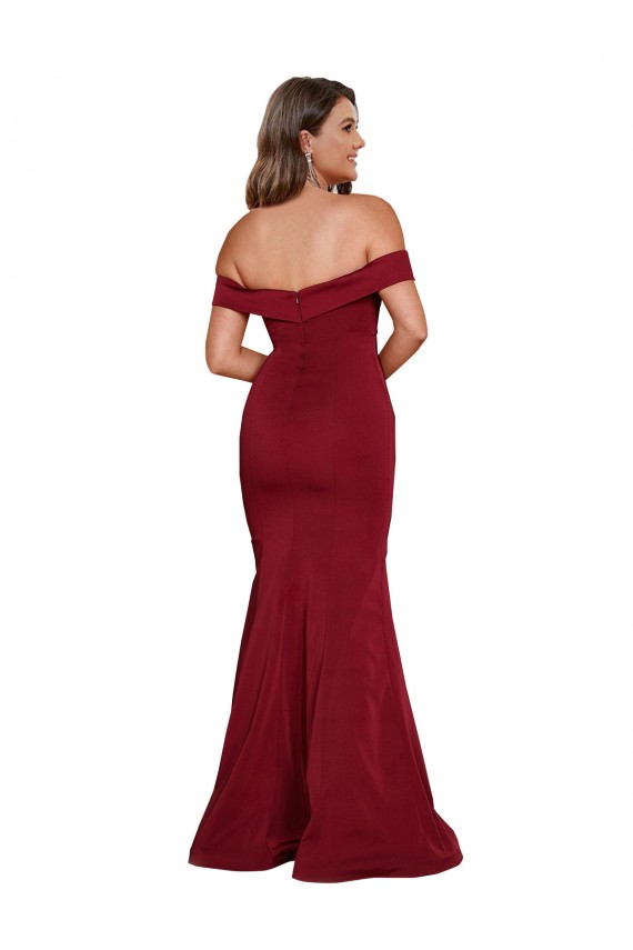Outlet Spandex Burgundy Sleeveless Mermaid Plus Size Evening Dress UK