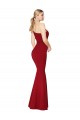 Outlet Stretch Crepe Burgundy Sleeveless Mermaid Evening Dresses UK