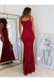 Outlet Velvet Sequin Burgundy Sleeveless Sheath Long Evening Dress UK