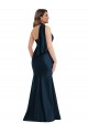 Outlet Silky Satin Dark Navy Sleeveless Mermaid Plus Size Evening Dress UK