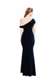 Outlet Stretch Crepe Dark Navy Sleeveless Mermaid Long Evening Dress UK