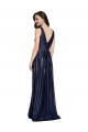 Outlet Sequin Dark Navy Sleeveless Sheath V-Back Evening Dress UK