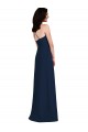 Outlet Stretch Crepe Dark Navy Sleeveless Trumpet Open Back Semi Formal Evening Dress UK