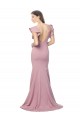 Outlet Stretch Crepe Dusty Pink Flutter Sleeves Mermaid V-Back Evening Dress UK