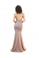 Outlet Stretch Crepe Dusty Pink Sleeveless Mermaid Low Back Sexy Evening Dress UK
