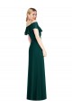 Outlet Soft Chiffon Ever Green Cold Shoulder Trumpet Maxi Evening Dress UK