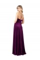 Outlet Stretch Velvet Grape Sleeveless A-Line Open Back Evening Dress UK