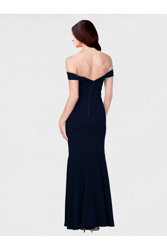 Outlet Stretch Crepe Ivory Sleeveless Mermaid Low Back Evening Dress UK