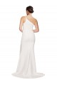 Outlet Stretch Crepe Ivory Sleeveless Sheath Semi Formal Bridal Party Dress UK