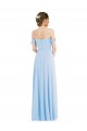 Outlet Soft Chiffon Light Sky Blue Sleeveless A-Line Maxi Wedding Party Dress UK