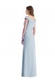 Outlet Stretch Crepe Light Sky Blue Sleeveless A-Line Semi Formal Evening Dress UK