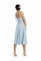 Outlet Stretch Crepe Light Sky Blue Sleeveless A-Line Evening Dress UK