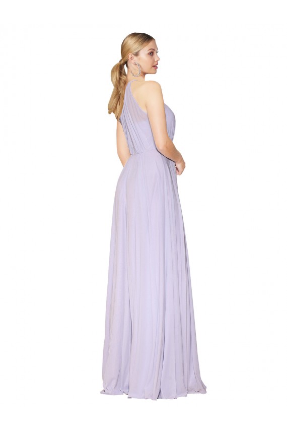 Outlet Soft Chiffon Lilac Sleeveless A-Line Wedding Party Dress UK