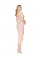 Outlet Stretch Crepe Mauve Sleeveless Mermaid V-Back Evening Dress UK