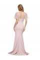 Outlet Stretch Crepe & Tulle Mauve Short Sleeves Sheath V-Back Evening Dress UK