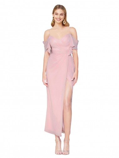 Outlet Soft Chiffon Primrose Cold Shoulder Mermaid Evening Dress UK