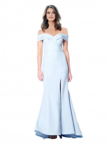 Outlet Stretch Crepe Light Sky Blue Sleeveless Mermaid Evening Dresses UK