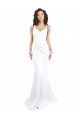 Outlet Stretch Crepe White Sleeveless Mermaid Low Back Sexy Evening Dress UK