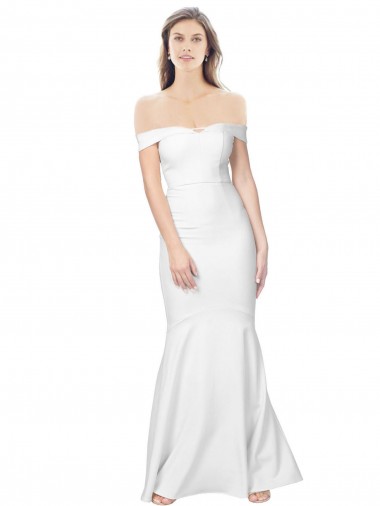 Outlet Stretch Crepe Ivory Sleeveless Mermaid Low Back Evening Dress UK