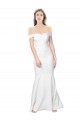 Outlet Stretch Crepe Ivory Sleeveless Mermaid Low Back Evening Dress UK
