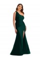 Outlet Silky Satin Ever Green Sleeveless Mermaid Plus Size Evening Dress UK