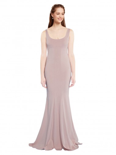 Outlet Stretch Crepe Dusty Pink Cap Sleeves Mermaid Evening Dress UK