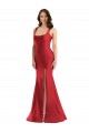 Outlet Silky Satin Red Sleeveless Mermaid Plus Size Evening Dress UK